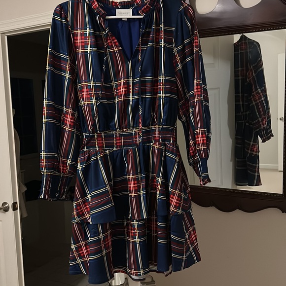 Sugarlips Plaid Ruffle Dress Small Holiday Christmas - Picture 2 of 5